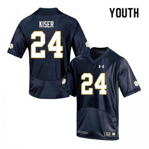 Notre Dame Fighting Irish Youth Jack Kiser #24 Navy Under Armour Authentic Stitched College NCAA Football Jersey PNL5499DN
